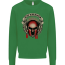 The Warrior Gym Spartan Helmet Bodybuilding Kids Sweatshirt Jumper Irish Green
