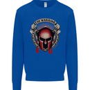 The Warrior Gym Spartan Helmet Bodybuilding Kids Sweatshirt Jumper Royal Blue