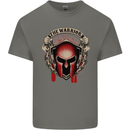The Warrior Gym Spartan Helmet Bodybuilding Kids T-Shirt Childrens Charcoal