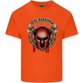 The Warrior Gym Spartan Helmet Bodybuilding Kids T-Shirt Childrens Orange