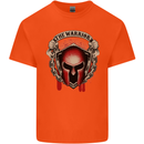 The Warrior Gym Spartan Helmet Bodybuilding Kids T-Shirt Childrens Orange