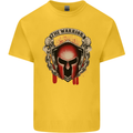 The Warrior Gym Spartan Helmet Bodybuilding Kids T-Shirt Childrens Yellow