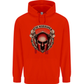 The Warrior Gym Spartan Helmet Bodybuilding Mens 80% Cotton Hoodie Bright Red