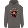 The Warrior Gym Spartan Helmet Bodybuilding Mens 80% Cotton Hoodie Charcoal