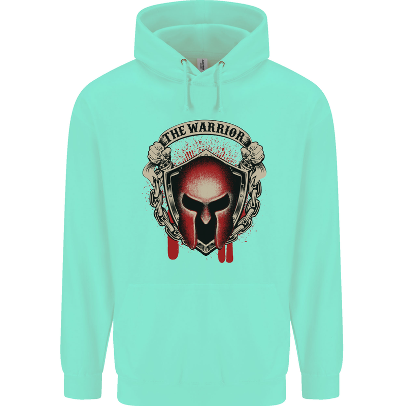 The Warrior Gym Spartan Helmet Bodybuilding Mens 80% Cotton Hoodie Peppermint