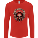 The Warrior Gym Spartan Helmet Bodybuilding Mens Long Sleeve T-Shirt Red