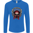 The Warrior Gym Spartan Helmet Bodybuilding Mens Long Sleeve T-Shirt Royal Blue
