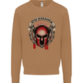The Warrior Gym Spartan Helmet Bodybuilding Mens Sweatshirt Jumper Caramel Latte