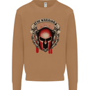 The Warrior Gym Spartan Helmet Bodybuilding Mens Sweatshirt Jumper Caramel Latte