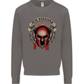The Warrior Gym Spartan Helmet Bodybuilding Mens Sweatshirt Jumper Charcoal