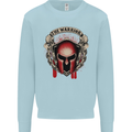 The Warrior Gym Spartan Helmet Bodybuilding Mens Sweatshirt Jumper Light Blue