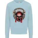 The Warrior Gym Spartan Helmet Bodybuilding Mens Sweatshirt Jumper Light Blue