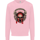 The Warrior Gym Spartan Helmet Bodybuilding Mens Sweatshirt Jumper Light Pink