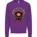 The Warrior Gym Spartan Helmet Bodybuilding Mens Sweatshirt Jumper Purple