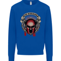 The Warrior Gym Spartan Helmet Bodybuilding Mens Sweatshirt Jumper Royal Blue