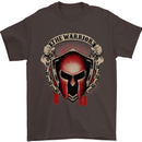 The Warrior Gym Spartan Helmet Bodybuilding Mens T-Shirt Cotton Gildan Dark Chocolate