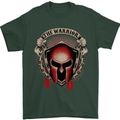 The Warrior Gym Spartan Helmet Bodybuilding Mens T-Shirt Cotton Gildan Forest Green