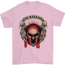 The Warrior Gym Spartan Helmet Bodybuilding Mens T-Shirt Cotton Gildan Light Pink