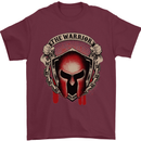 The Warrior Gym Spartan Helmet Bodybuilding Mens T-Shirt Cotton Gildan Maroon