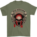 The Warrior Gym Spartan Helmet Bodybuilding Mens T-Shirt Cotton Gildan Military Green