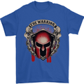 The Warrior Gym Spartan Helmet Bodybuilding Mens T-Shirt Cotton Gildan Royal Blue