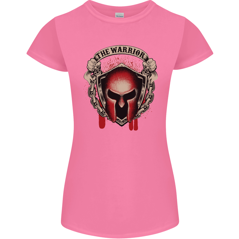 The Warrior Gym Spartan Helmet Bodybuilding Womens Petite Cut T-Shirt Azalea