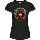 The Warrior Gym Spartan Helmet Bodybuilding Womens Petite Cut T-Shirt Black