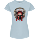 The Warrior Gym Spartan Helmet Bodybuilding Womens Petite Cut T-Shirt Light Blue