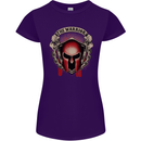 The Warrior Gym Spartan Helmet Bodybuilding Womens Petite Cut T-Shirt Purple
