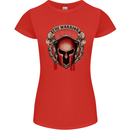 The Warrior Gym Spartan Helmet Bodybuilding Womens Petite Cut T-Shirt Red
