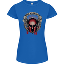 The Warrior Gym Spartan Helmet Bodybuilding Womens Petite Cut T-Shirt Royal Blue
