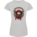 The Warrior Gym Spartan Helmet Bodybuilding Womens Petite Cut T-Shirt Sports Grey