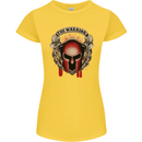 The Warrior Gym Spartan Helmet Bodybuilding Womens Petite Cut T-Shirt Yellow