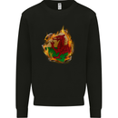 The Welsh Flag Fire Effect Wales Mens Sweatshirt Jumper Black