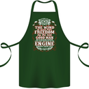 The Wind In Your Hair Funny Biker Motorbike Cotton Apron 100% Organic Forest Green