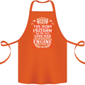 The Wind In Your Hair Funny Biker Motorbike Cotton Apron 100% Organic Orange