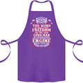 The Wind In Your Hair Funny Biker Motorbike Cotton Apron 100% Organic Purple
