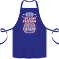 The Wind In Your Hair Funny Biker Motorbike Cotton Apron 100% Organic Royal Blue