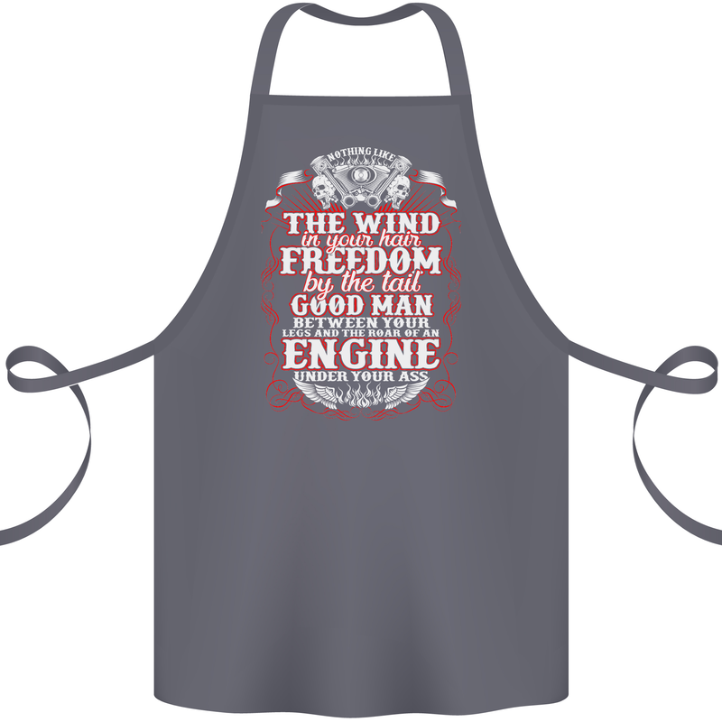 The Wind In Your Hair Funny Biker Motorbike Cotton Apron 100% Organic Steel