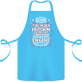 The Wind In Your Hair Funny Biker Motorbike Cotton Apron 100% Organic Turquoise
