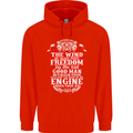 The Wind In Your Hair Funny Biker Motorbike Mens 80% Cotton Hoodie Bright Red