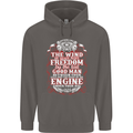 The Wind In Your Hair Funny Biker Motorbike Mens 80% Cotton Hoodie Charcoal