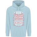 The Wind In Your Hair Funny Biker Motorbike Mens 80% Cotton Hoodie Light Blue