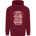 The Wind In Your Hair Funny Biker Motorbike Mens 80% Cotton Hoodie Maroon