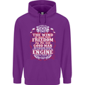 The Wind In Your Hair Funny Biker Motorbike Mens 80% Cotton Hoodie Purple