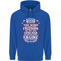 The Wind In Your Hair Funny Biker Motorbike Mens 80% Cotton Hoodie Royal Blue