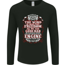 The Wind In Your Hair Funny Biker Motorbike Mens Long Sleeve T-Shirt Black