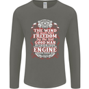 The Wind In Your Hair Funny Biker Motorbike Mens Long Sleeve T-Shirt Charcoal
