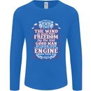 The Wind In Your Hair Funny Biker Motorbike Mens Long Sleeve T-Shirt Royal Blue