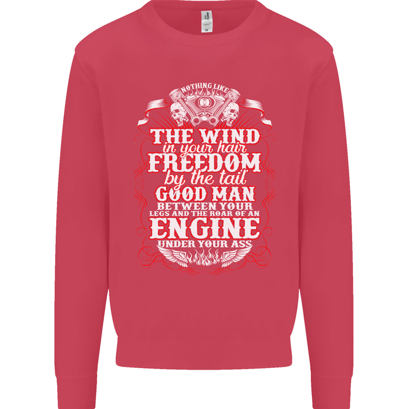 The Wind In Your Hair Funny Biker Motorbike Mens Sweatshirt Jumper Heliconia